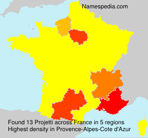 Surname Projetti in France Surname Projetti in France