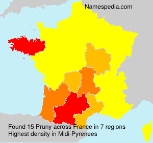 Surname Pruny in France Surname Pruny in France
