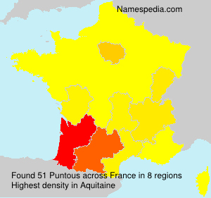 Surname Puntous in France Surname Puntous in France