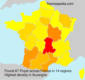 Surname Puyet in France Surname Puyet in France