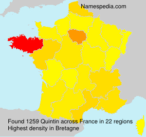 Surname Quintin in France Surname Quintin in France
