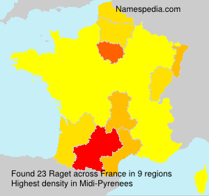 Surname Raget in France Surname Raget in France