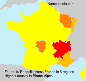 Surname Rappelli in France Surname Rappelli in France
