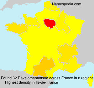 Surname Ravelomanantsoa in France Surname Ravelomanantsoa in France