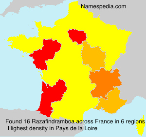 Surname Razafindramboa in France Surname Razafindramboa in France