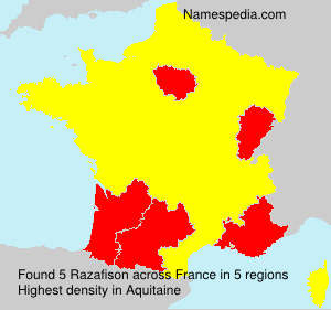 Surname Razafison in France Surname Razafison in France