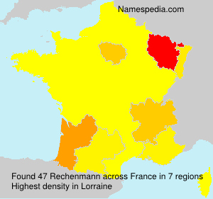 Surname Rechenmann in France Surname Rechenmann in France