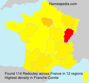 Surname Redoutey in France Surname Redoutey in France