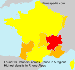 Surname Refondini in France