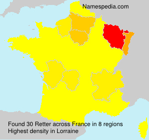 Surname Retter in France Surname Retter in France