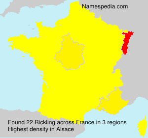 Surname Rickling in France Surname Rickling in France