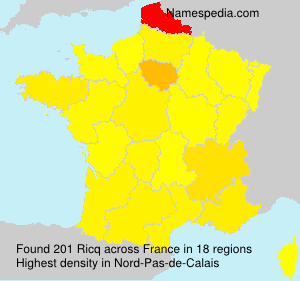 Surname Ricq in France Surname Ricq in France