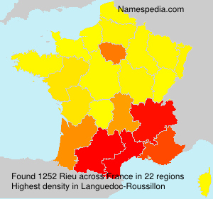 Surname Rieu in France Surname Rieu in France