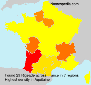 Surname Rigeade in France Surname Rigeade in France