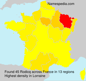 Surname Rodicq in France Surname Rodicq in France