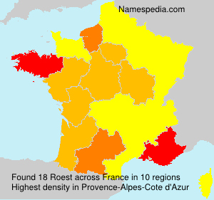 Surname Roest in France Surname Roest in France