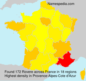 Surname Rovere in France Surname Rovere in France