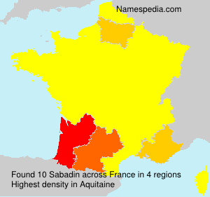Surname Sabadin in France Surname Sabadin in France