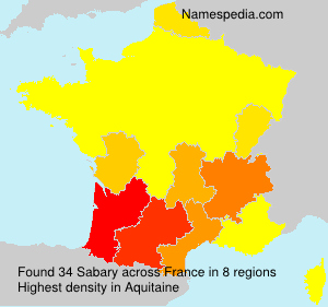 Surname Sabary in France Surname Sabary in France