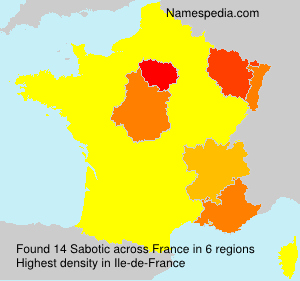 Surname Sabotic in France Surname Sabotic in France