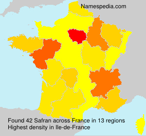 Surname Safran in France