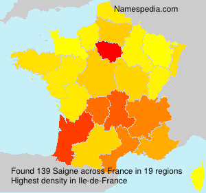 Surname Saigne in France Surname Saigne in France