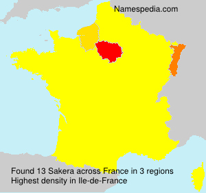 Surname Sakera in France Surname Sakera in France