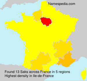 Surname Saks in France Surname Saks in France