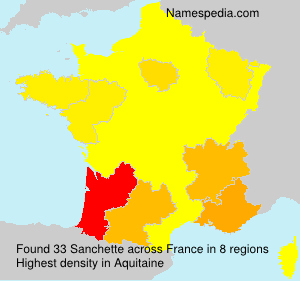 Surname Sanchette in France Surname Sanchette in France