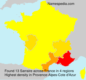 Surname Sarraire in France