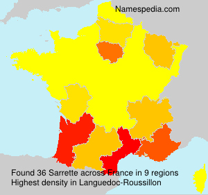 Surname Sarrette in France Surname Sarrette in France
