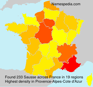 Surname Sausse in France Surname Sausse in France
