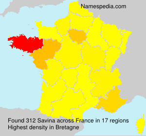 Surname Savina in France Surname Savina in France