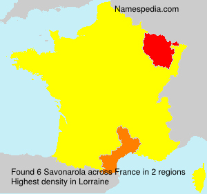 Surname Savonarola in France Surname Savonarola in France