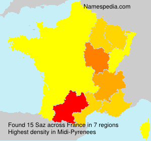 Surname Saz in France Surname Saz in France