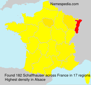 Surname Schaffhauser in France Surname Schaffhauser in France