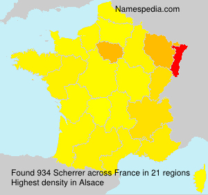 Surname Scherrer in France Surname Scherrer in France