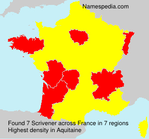 Surname Scrivener in France Surname Scrivener in France