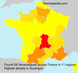 Surname Senezergues in France Surname Senezergues in France