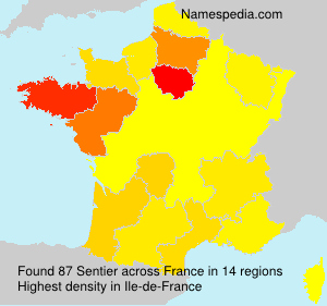 Surname Sentier in France Surname Sentier in France