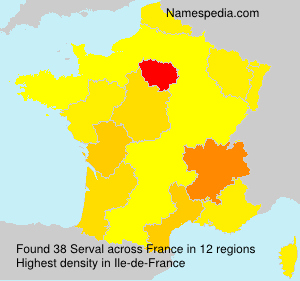 Surname Serval in France Surname Serval in France