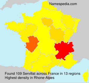 Surname Servillat in France Surname Servillat in France