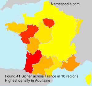 Surname Sicher in France Surname Sicher in France