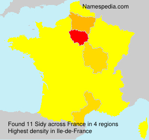 Surname Sidy in France Surname Sidy in France
