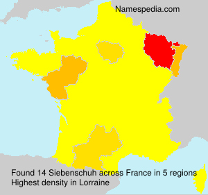 Surname Siebenschuh in France Surname Siebenschuh in France