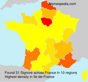 Surname Signore in France Surname Signore in France