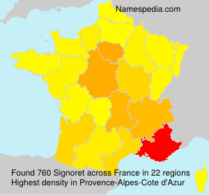Surname Signoret in France Surname Signoret in France