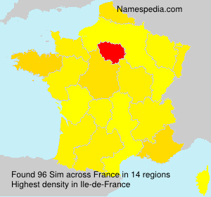 Surname Sim in France Surname Sim in France