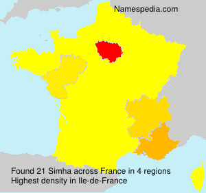 Surname Simha in France Surname Simha in France