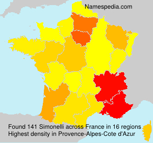 Surname Simonelli in France Surname Simonelli in France